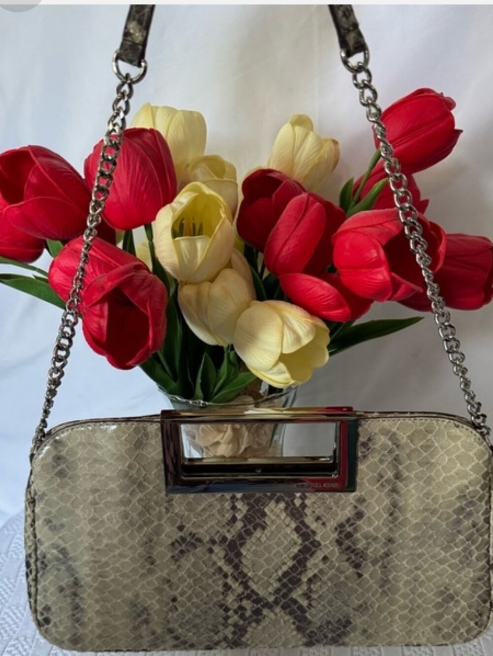 Michael Kors NWOT snakeskin print  leather shoulder bag